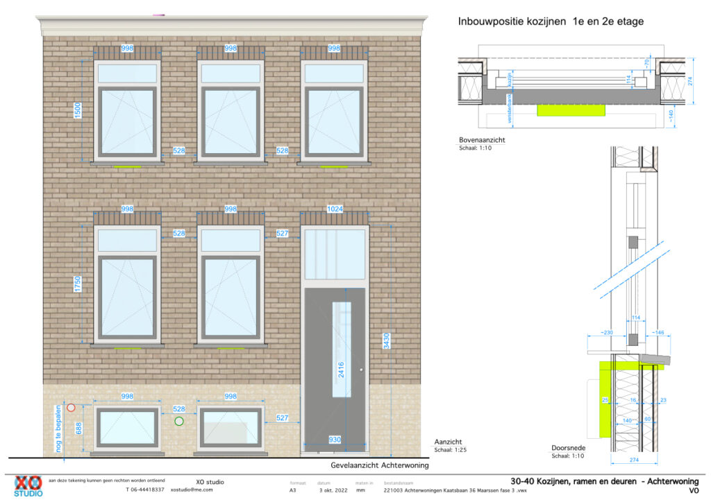 Voorgevel van garage dat een tiny house werd